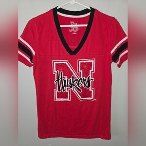 Red Huskers V-Neck T-Shirt